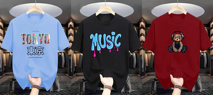 Pack of 3 Graphic Print T-Shirt Combo